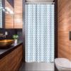 Lunarable Geometric Stall Shower Curtain, Print of Diamond Shapes Cubic Crystal Structures Gemstone Design, Fabric Bathroom Decor Set with Hooks, 54" W x 78" L, Blue Pale Blue and White view 2