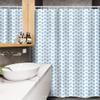 Lunarable Geometric Stall Shower Curtain, Print of Diamond Shapes Cubic Crystal Structures Gemstone Design, Fabric Bathroom Decor Set with Hooks, 54" W x 78" L, Blue Pale Blue and White view 3