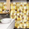 Lunarable Geometric Stall Shower Curtain, Triangle Pattern Happy Autumn Color Style Design, Fabric Bathroom Decor Set with Hooks, 54" W x 78" L, Earth Yellow Sepia view 3