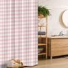 Lunarable Geometric Stall Shower Curtain, Checked Pattern White Squares on Pale Pink Backdrop Soft Colors Retro, Fabric Bathroom Decor Set with Hooks, 36" W x 72" L, White and Pale Pink view 1