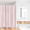 Lunarable Geometric Stall Shower Curtain, Checked Pattern White Squares on Pale Pink Backdrop Soft Colors Retro, Fabric Bathroom Decor Set with Hooks, 36" W x 72" L, White and Pale Pink view 2