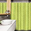 Lunarable Geometric Stall Shower Curtain, Summer Vibes Abstract Lime and Lemon Slices in Square Look Shapes, Fabric Bathroom Decor Set with Hooks, 54" W x 78", Apple Green and Orange view 3