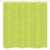 Lunarable Geometric Stall Shower Curtain, Summer Vibes Abstract Lime and Lemon Slices in Square Look Shapes, Fabric Bathroom Decor Set with Hooks, 54" W x 78", Apple Green and Orange view 4