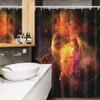 Lunarable Outer Space Stall Shower Curtain, Outer Space Nebula Forming Star Cluster Galaxy Cosmos Astronomy Universe, Fabric Bathroom Decor Set with Hooks, 54" W x 78" L, Black Orange Red view 3