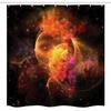 Lunarable Outer Space Stall Shower Curtain, Outer Space Nebula Forming Star Cluster Galaxy Cosmos Astronomy Universe, Fabric Bathroom Decor Set with Hooks, 54" W x 78" L, Black Orange Red view 4