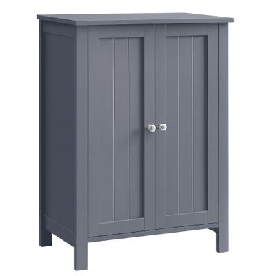 VASAGLE Floor Storage Cabinet, Freestanding Storage Unit with 2 Adjustable Shelves, for Bathroom Living Room Dining Kitchen, 11.8 x 23.6 x 31.5 Inches, Slate Gray UBCB60GY