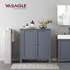 VASAGLE Floor Storage Cabinet, Freestanding Storage Unit with 2 Adjustable Shelves, for Bathroom Living Room Dining Kitchen, 11.8 x 23.6 x 31.5 Inches, Slate Gray UBCB60GY view 2