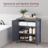 VASAGLE Floor Storage Cabinet, Freestanding Storage Unit with 2 Adjustable Shelves, for Bathroom Living Room Dining Kitchen, 11.8 x 23.6 x 31.5 Inches, Slate Gray UBCB60GY view 4