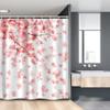 Lunarable Floral Stall Shower Curtain, Pastel Japanese Botanical Design Cherry Blossom Branches and Petals, Fabric Bathroom Decor Set with Hooks, 54" W x 78" L, Blush Dark Coral and White view 1