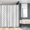 Lunarable Geometric Stall Shower Curtain, Simplistic Ornamental Floral Repeating Motif Monochrome Floor Design, Fabric Bathroom Decor Set with Hooks, 54" W x 78" L, Grey White view 1