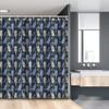 Lunarable Floral Stall Shower Curtain, Repeating Galega Flowers and Green Leaves, Fabric Bathroom Decor Set with Hooks, 54" W x 78" L, Indigo Lilac Beige view 1