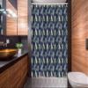 Lunarable Floral Stall Shower Curtain, Repeating Galega Flowers and Green Leaves, Fabric Bathroom Decor Set with Hooks, 54" W x 78" L, Indigo Lilac Beige view 2