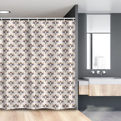 Lunarable Tribal Stall Shower Curtain, Bull Skull Ornamental Element Bohemian Style American Culture Design, Fabric Bathroom Decor Set with Hooks, 54" W x 78" L, Multicolor