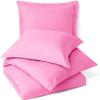 Comfort Bed Store 3 Piece Duvet Set Collection Organic Cotton 1000 Thread Count Solid 1 Duvet Cover, 2 Pillow Shams (Light Pink, Super King, Set of 3) view 2