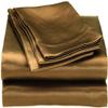 Kanak Bedding 100% Pure Silk Satin Sheet Set 8pcs, Silk Fitted Sheet 19'' Deep Pocket,Silk Flat Sheet,Silk Duvet Cover & Pillowcases with Silk Comforter Set. (Brown, Full) view 1