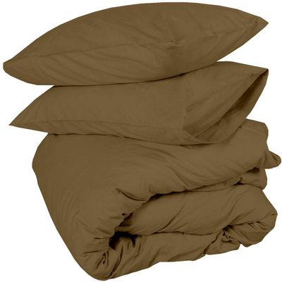 ARlinen Duvet Cover Set King, Taupe Comforter Cover Bedding 5 Pieces Duvet Set (1 Duvet Cover + 4 Pillow Covers) 400 Thread Count Zipper Closure Duvet Cover(King Size, Taupe Solid)