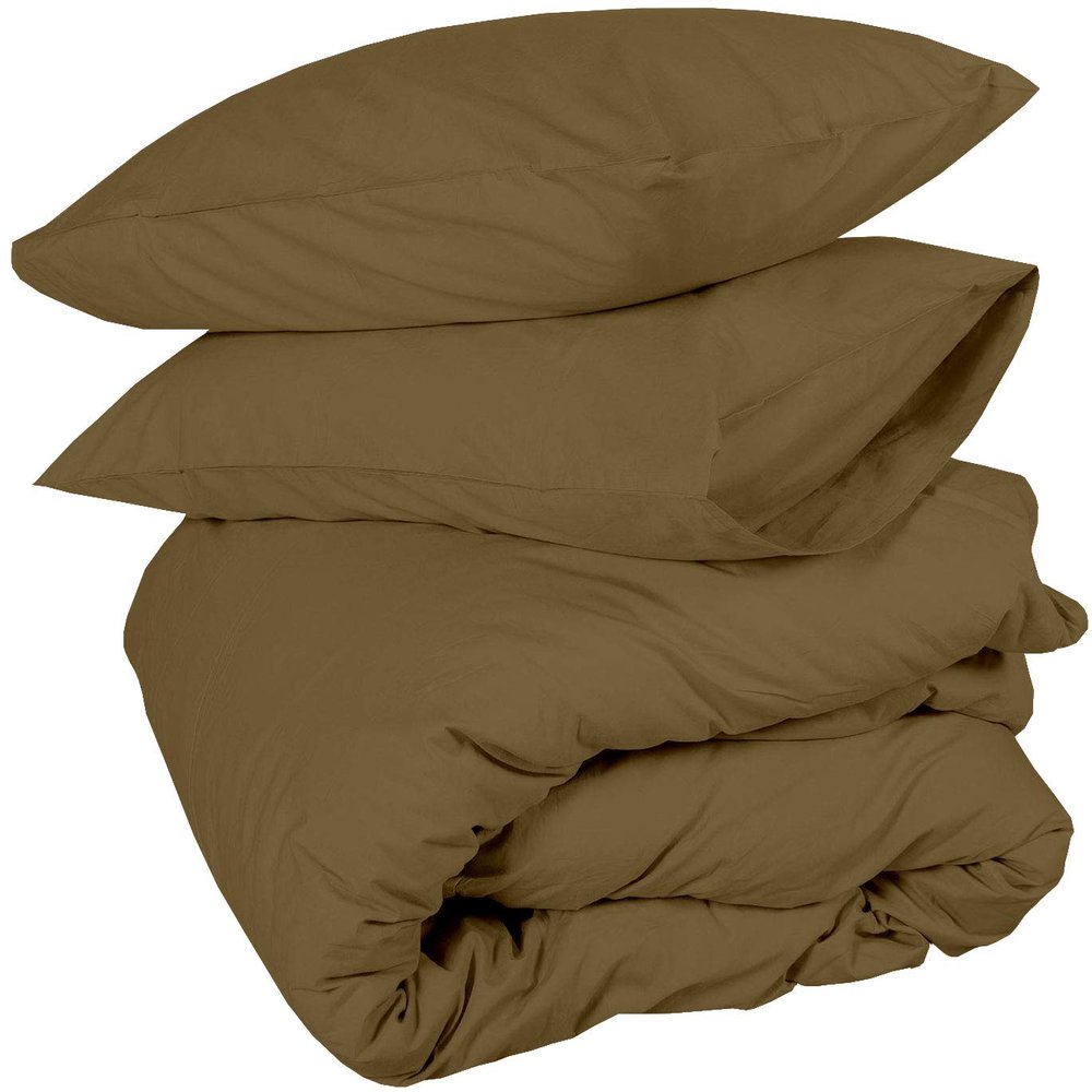ARlinen Duvet Cover Set King, Taupe Comforter Cover Bedding 5 Pieces Duvet Set (1 Duvet Cover + 4 Pillow Covers) 400 Thread Count Zipper Closure Duvet Cover(King Size, Taupe Solid)