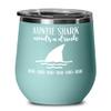 Auntie Shark Needs A Drink Wine Tumbler Funny Auntie Gifts for Aunt Birthday Gift for Auntie Mugs for Aunt Tea Cup for Women view 1