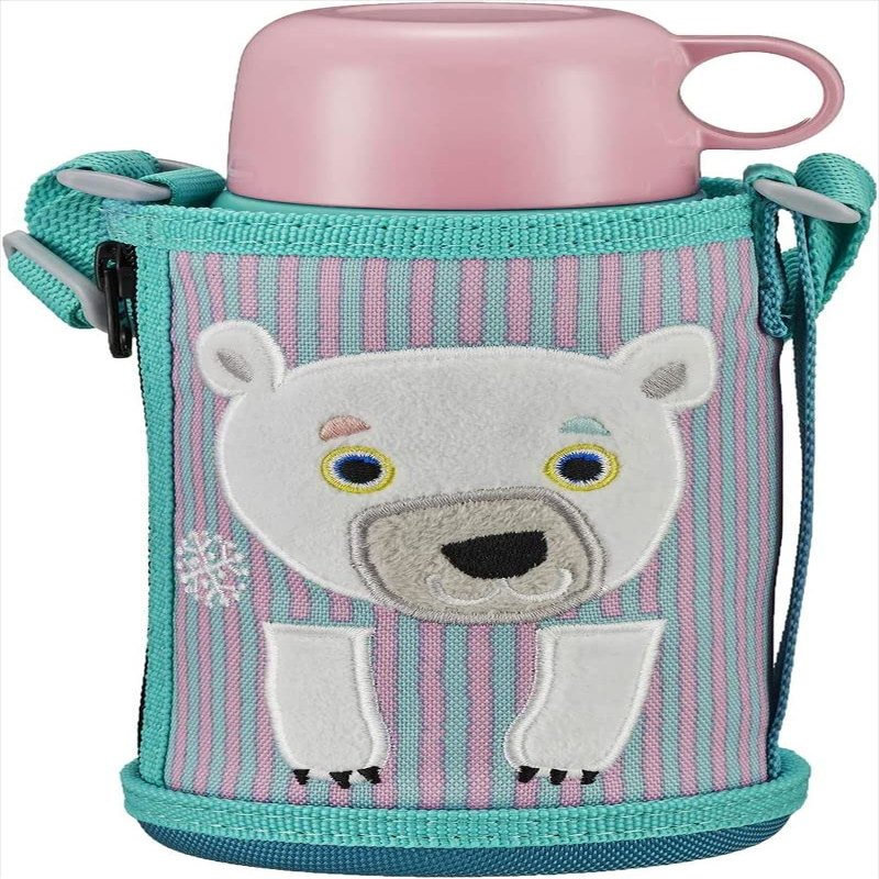 Tiger Water Bottle, 20.3 fl oz (600 ml), Direct Drinking Cup, 2-Way, Stainless Steel Bottle, Includes Pouch, Sahara Korobkuru, Polar Bear MBR-C06GPS