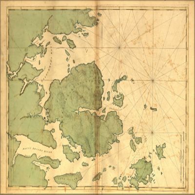 History Galore 24"x36" Gallery Poster, map of Mount Desert Island vicinity Maine 1776