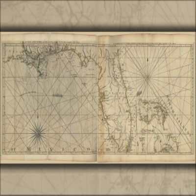 History Galore 24"x36" Gallery Poster, Coast map Florida & Louisiana & Bahamas 1777