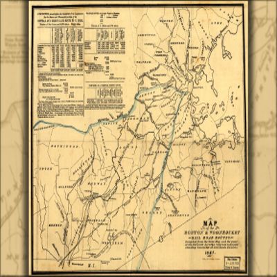 History Galore 24"x36" Gallery Poster, Map of the Boston & Woonsocket railroad 1847