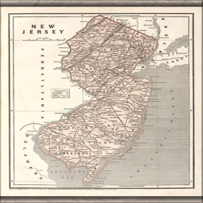 History Galore 24"x36" Gallery Poster, map of New Jersey 1842