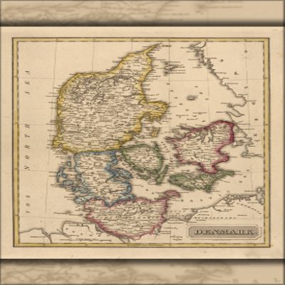 History Galore 24"x36" Gallery Poster, map of Denmark 1817