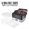 Weston Food Dehydrator Machine for Jerky, Fruit, Meat, Herbs, Vegetables, with Digital Temperature Control (100-160F), 6 Stackable Trays (7.4 sq. ft.), White (75-0450-W) view 3