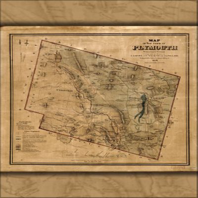 History Galore 24"x36" Gallery Poster, Map of Plymouth, Windsor Co Vermont 1859