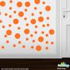 DecalVenue.com Orange Vinyl Wall Stickers - 2 & 4 inch Circles (60 Decals) view 2