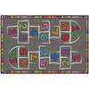 Flagship Carpet Kids Nylon Hopscotch Classroom Activity Rug - 4' x 6' - 4' x 6' view 2