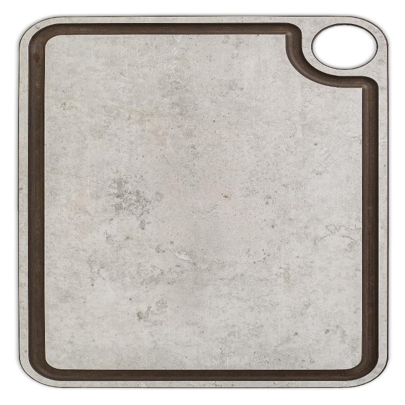 ARCOS Cutting Board with Channel and Hanger. Smooth Surface for Chopping Food in Cellulose Fibre and Resin. Professional Meat and Vegetable Cutting Utensil with Anti-spill Channel. Grey. 13" x 9"