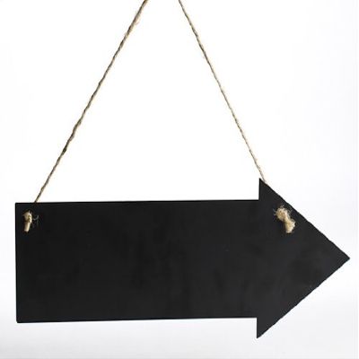 Factory Direct Craft 2 Pieces of Double Sided Chalkboard Arrow Sign