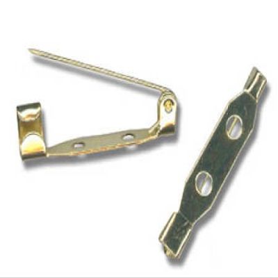 Pack of 288 Non Locking Gold Bar Pins - Metal Pin Backs with 2 Holes for Clasps Brooch Name Tag Jewlery Findings (3/4" Long)