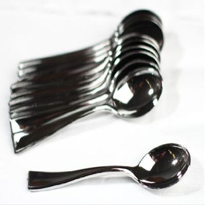 Factory Direct Craft 108 Pieces of Silver Plastic Appetizer Spoons
