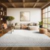 SAFAVIEH Area Rug 8x10 - Madison Collection - Large - Ivory & Charcoal, Moroccan Boho Distressed Design, Non-Shedding & Easy Cleaning, Ideal for Living Room, Bedroom, Office, Dining Space (MAD798D) view 1