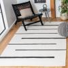 SAFAVIEH Montauk Collection Accent Rug - 4' x 6', Ivory & Black, Handmade Flat Weave Boho Farmhouse Cotton Modern Stripe, Ideal for High Traffic Areas in Entryway, Living Room, Bedroom (MTK311A) view 4