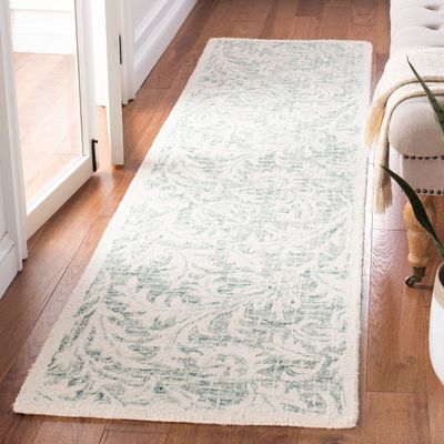 SAFAVIEH Micro-Loop Collection Runner Rug - 2'3" x 9', Grey & Ivory, Handmade Wool, Ideal for High Traffic Areas in Living Room, Bedroom (MLP379F)