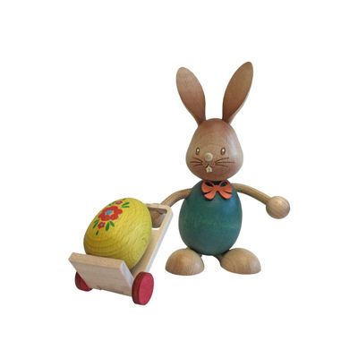 Alexander Taron 224-648-4 DREGENO Easter Figures-Rabbit with Trolley, Brown