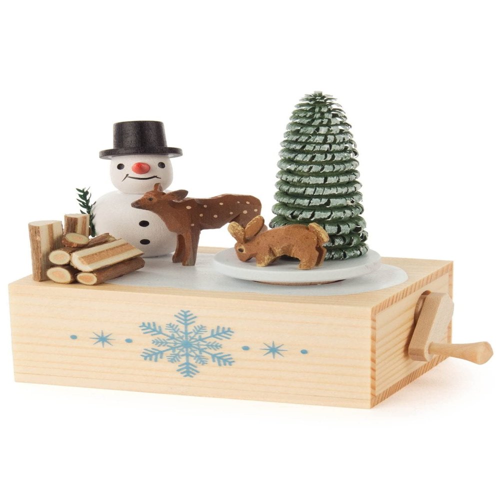 Alexander Taron 222-125 DREGENO Music Box-Turn The Crank and Winter Wonderland Will Play, Cream