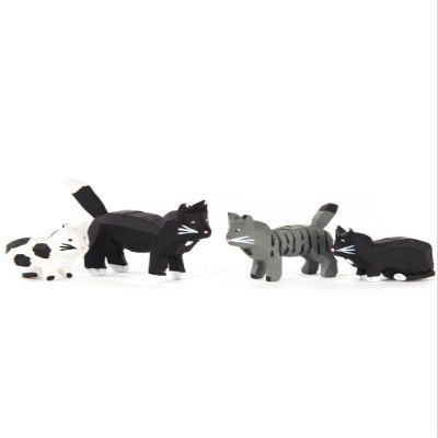 Alexander Taron 076-112 DREGENO Figures - Set of 4 Small Cats, Black
