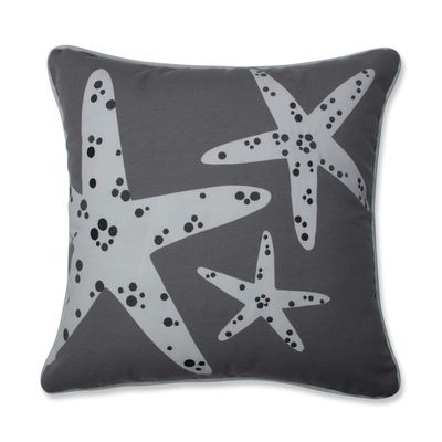 Pillow Perfect Outdoor/Indoor Stunning Starfish Throw Pillow, 16.5" x 16.5", Grey