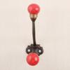 Indian Shelf Coat Wall Hooks | Red Hooks for Hanging Coats Wall Mount | Iron Coat Hook Wall Mounted | Solid Crackle Double Hooks [13.34 cm] view 2