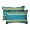 Pillow Perfect Stripe Indoor/Outdoor Accent Throw Pillow, Plush Fill, Weather, and Fade Resistant, Lumbar - 11.5" x 18.5" , Blue/Green Aruba, 2 Count view 2