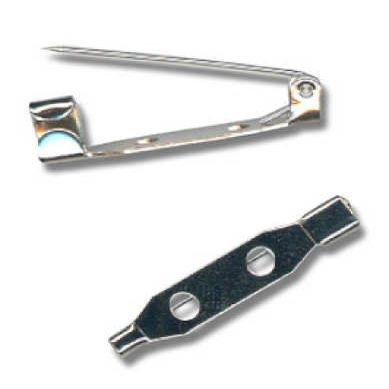 Pack of 144 Non Locking Silver Nickel Bar Pins - Metal Pin Backs with 2 Holes for Clasps Brooch Name Tag Jewlery Findings (1-1/4" Long)