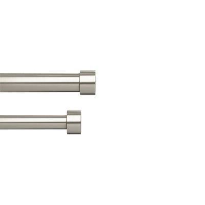 Umbra Cappa Double Curtain Rod, Includes 2 Matching Finials, Brackets & Hardware, 120 to 180-Inch, Nickel
