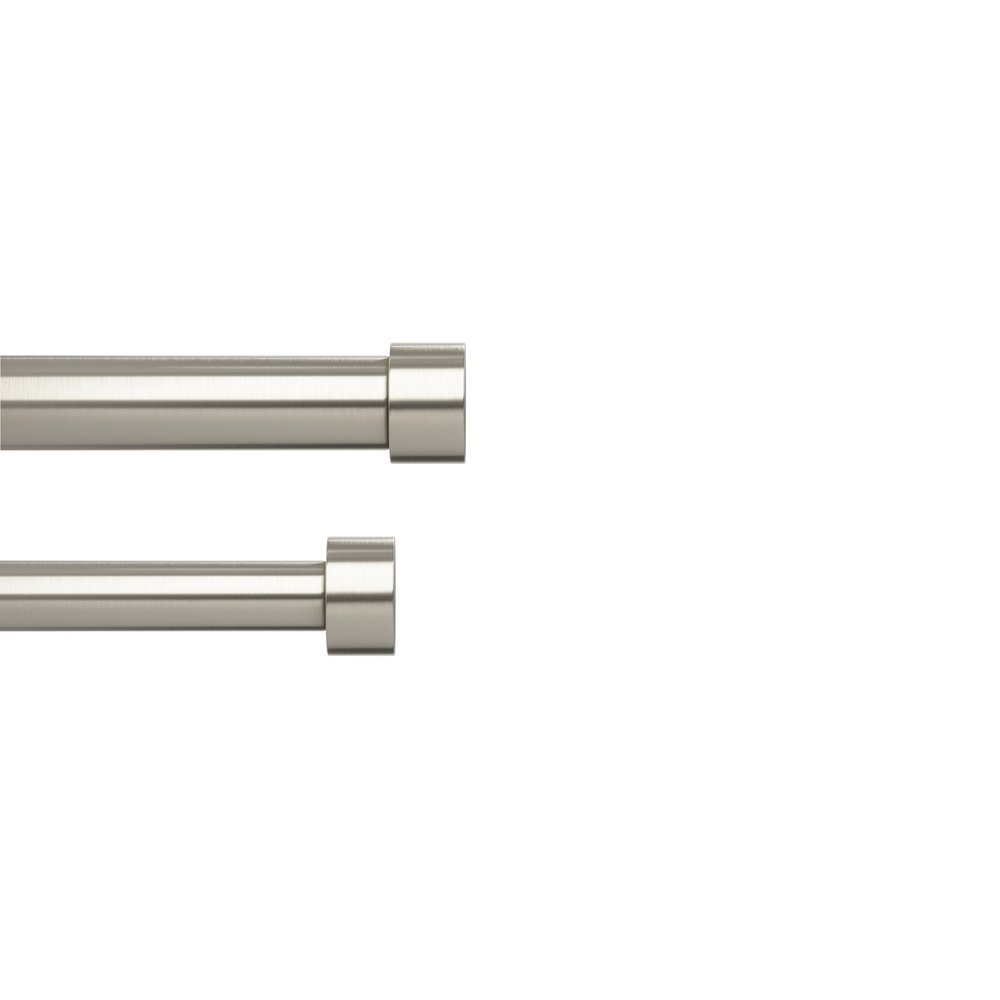 Umbra Cappa Double Curtain Rod, Includes 2 Matching Finials, Brackets & Hardware, 120 to 180-Inch, Nickel