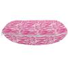Ambesonne Zebra Print Travel Pillow Neck Rest, Striped Zebra Animal Skin Pattern in Vivid Color Fun Art Print, Memory Foam Traveling Accessory for Airplane and Car, 12", Pink Black view 2