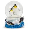 Elanze Designs Playful Penguins Family Mother Daughter Winter Snow Ocean Tabletop Figurine 100MM Sturdy Wind Up Musical Glitter Water Snow Globe Plays Tune Born Free view 1